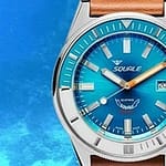 squale diving watch, Squale &#8220;Squalematic&#8221; 60ATM Light Blue Professional Diving Watch, fom tooley