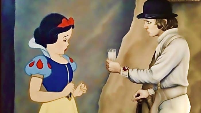 Alex presents Snow White with a glass of MOLOKO, freshly-laced with adrenachrome, an age old custom that promotes Snow to a “MAMA” in the gang of SAVAGES. After nearly three years of being held hostage as a sex slave, Snow now has the position of the matriarch. Her fat ass will be thanking her tonight as the hourly anal rape will finally subside. She now has a obligation to the SAVAGES, which includes hourly blowjobs and breast milk for everyone!